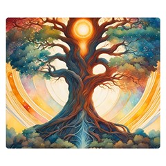 Tree Cosmic Spiritual Meditation Premium Plush Fleece Blanket (small) by Apen