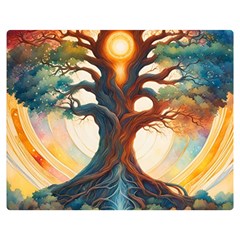 Tree Cosmic Spiritual Meditation Premium Plush Fleece Blanket (medium) by Apen