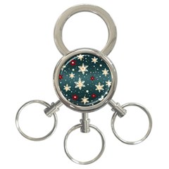 Snowflakes Winter Snow 3-ring Key Chain by Apen