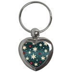 Snowflakes Winter Snow Key Chain (Heart) Front