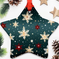 Snowflakes Winter Snow Star Ornament (two Sides) by Apen