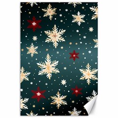 Snowflakes Winter Snow Canvas 12  X 18  by Apen