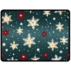 Snowflakes Winter Snow Fleece Blanket (large) by Apen