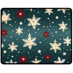 Snowflakes Winter Snow Fleece Blanket (medium) by Apen