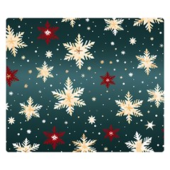 Snowflakes Winter Snow Two Sides Premium Plush Fleece Blanket (small) by Apen