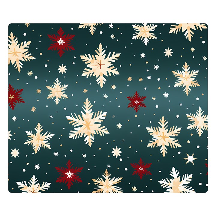 Snowflakes Winter Snow Two Sides Premium Plush Fleece Blanket (Small)