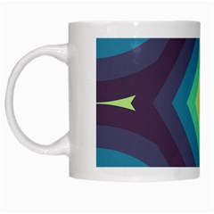 Pattern Blue Green Retro Design White Mug