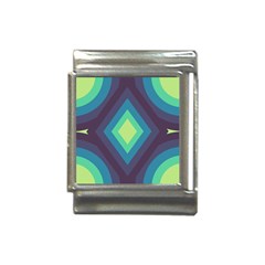 Pattern Blue Green Retro Design Italian Charm (13mm) by Ravend