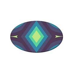 Pattern Blue Green Retro Design Sticker (oval) by Ravend