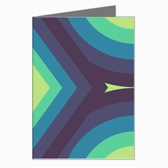 Pattern Blue Green Retro Design Greeting Card by Ravend