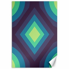 Pattern Blue Green Retro Design Canvas 12  X 18  by Ravend