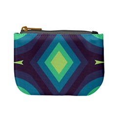 Pattern Blue Green Retro Design Mini Coin Purse by Ravend