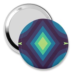 Pattern Blue Green Retro Design 3  Handbag Mirrors by Ravend