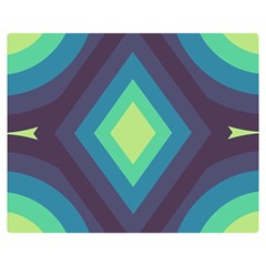 Pattern Blue Green Retro Design Two Sides Premium Plush Fleece Blanket (medium) by Ravend