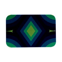 Pattern Blue Green Retro Design Open Lid Metal Box (silver)   by Ravend