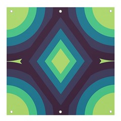 Pattern Blue Green Retro Design Banner And Sign 4  X 4  by Ravend