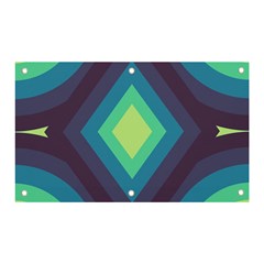 Pattern Blue Green Retro Design Banner And Sign 5  X 3  by Ravend