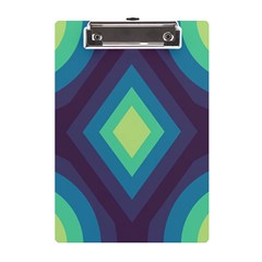 Pattern Blue Green Retro Design A5 Acrylic Clipboard by Ravend