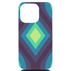 Pattern Blue Green Retro Design Iphone 14 Pro Black Uv Print Case by Ravend