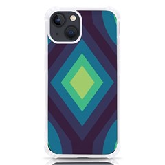 Pattern Blue Green Retro Design Iphone 13 Tpu Uv Print Case by Ravend