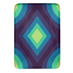 Pattern Blue Green Retro Design Rectangular Glass Fridge Magnet (4 Pack) by Ravend