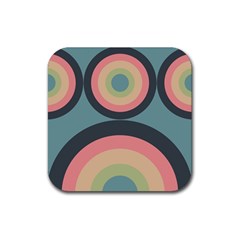 Circles Design Pattern Tile Rubber Coaster (square) by Ravend