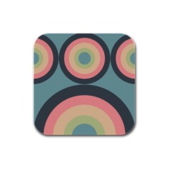 Circles Design Pattern Tile Rubber Square Coaster (4 Pack) by Ravend