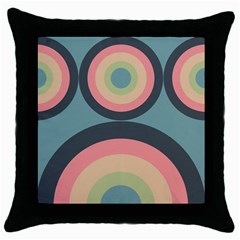 Circles Design Pattern Tile Throw Pillow Case (black) by Ravend