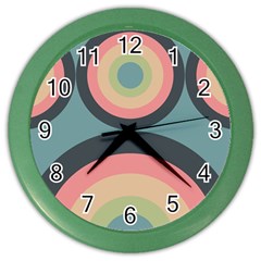 Circles Design Pattern Tile Color Wall Clock by Ravend