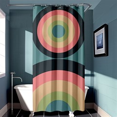 Circles Design Pattern Tile Shower Curtain 36  X 72  (stall)  by Ravend