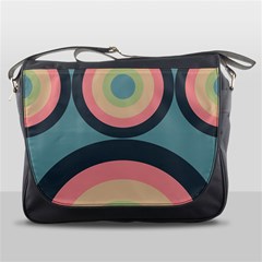 Circles Design Pattern Tile Messenger Bag by Ravend