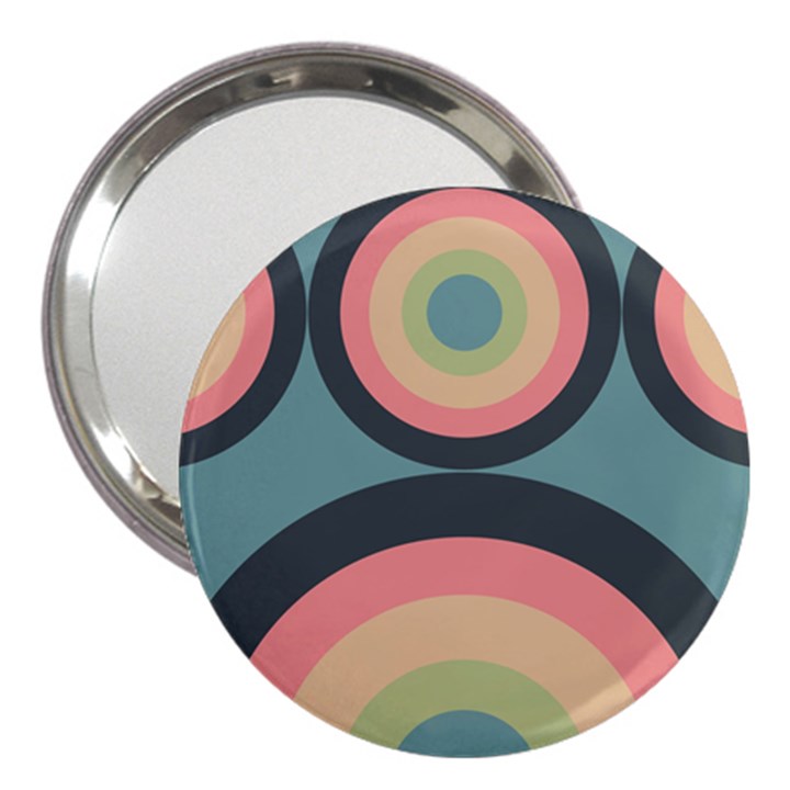 Circles Design Pattern Tile 3  Handbag Mirrors