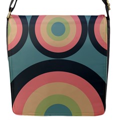 Circles Design Pattern Tile Flap Closure Messenger Bag (s) by Ravend