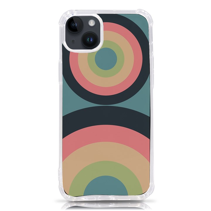 Circles Design Pattern Tile iPhone 14 Plus TPU UV Print Case