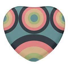 Circles Design Pattern Tile Heart Glass Fridge Magnet (4 Pack) by Ravend