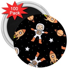 Astronaut Space Rockets Spaceman 3  Magnets (100 Pack) by Ravend