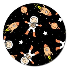 Astronaut Space Rockets Spaceman Magnet 5  (round) by Ravend