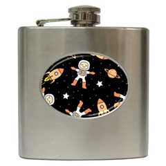 Astronaut Space Rockets Spaceman Hip Flask (6 Oz) by Ravend