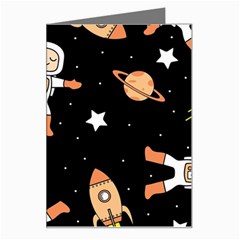 Astronaut Space Rockets Spaceman Greeting Card by Ravend