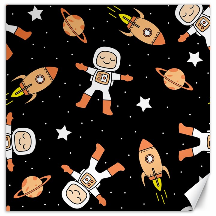 Astronaut Space Rockets Spaceman Canvas 12  x 12 