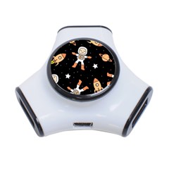 Astronaut Space Rockets Spaceman 3-port Usb Hub by Ravend