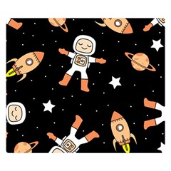 Astronaut Space Rockets Spaceman Two Sides Premium Plush Fleece Blanket (small) by Ravend