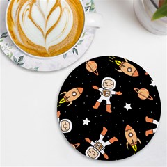 Astronaut Space Rockets Spaceman Uv Print Round Tile Coaster by Ravend