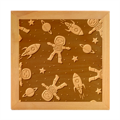 Astronaut Space Rockets Spaceman Wood Photo Frame Cube by Ravend