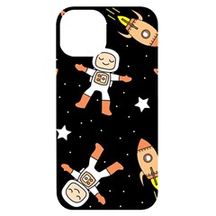 Astronaut Space Rockets Spaceman Iphone 14 Black Uv Print Case by Ravend