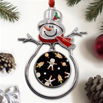 Astronaut Space Rockets Spaceman Metal Snowman Ornament Front