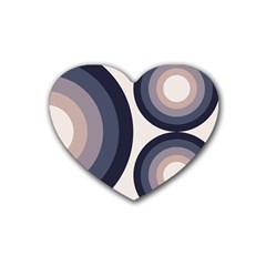 Circle Tile Design Pattern Rubber Coaster (heart) by Ravend