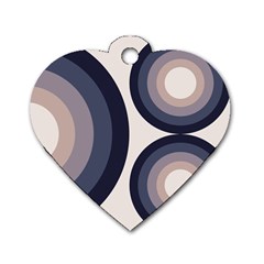 Circle Tile Design Pattern Dog Tag Heart (one Side) by Ravend