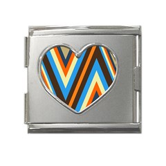 Pattern Triangle Design Repeat Mega Link Heart Italian Charm (18mm) by Ravend