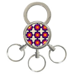 Flower Pattern Design Seamless 3-ring Key Chain by Ravend